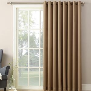 Sun Zero Barrow Energy Efficient Grommet 2 Curtain Panel, 100" Taupe Beige
